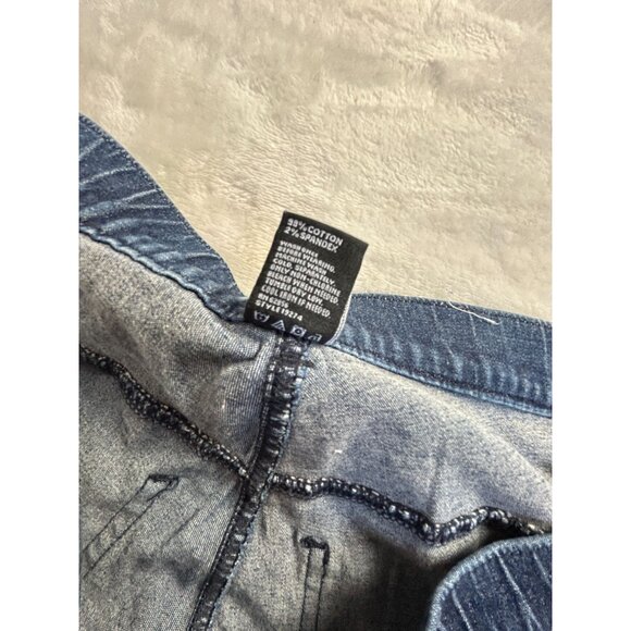 Hue Womens Blue Distressed Denim Skinny Jeans XL Stretch Frayed Hem Mid-Rise - Picture 5 of 10